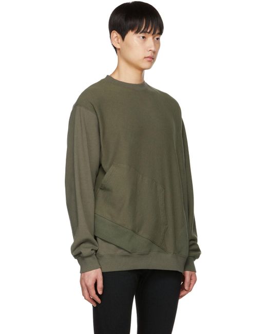 Undercoverism Green Asymmetric Sweatshirt for men