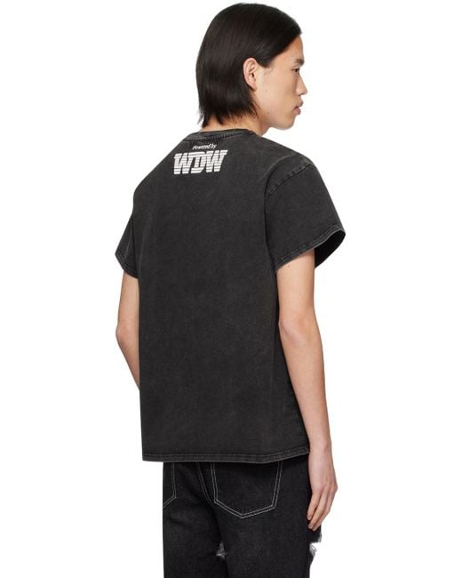 Who Decides War Black Interwoven Windows T-Shirt for men