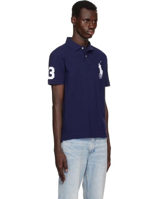 Polo Ralph Lauren Custom Slim Fit Big Pony Mesh Polo in Blue for Men | Lyst
