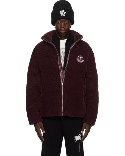 Moncler Genius Red Moncler X Palm Angels Burgundy Abrolhos Down Jacket for men