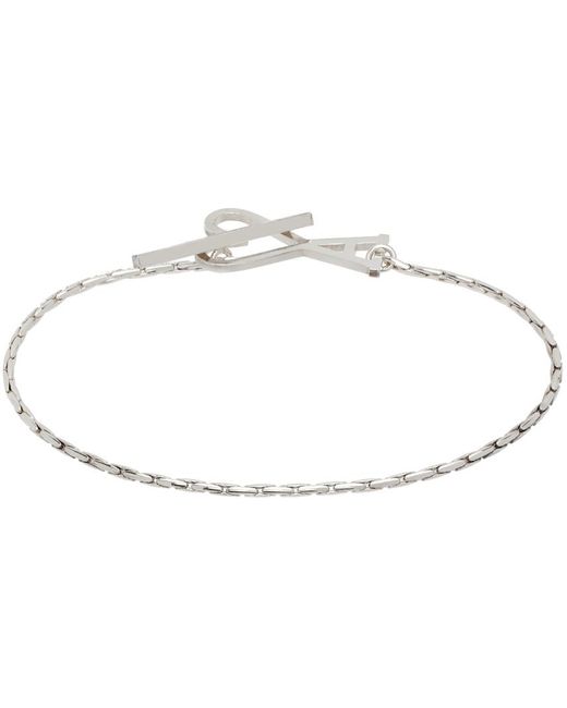 AMI Black Silver Ami De Cœur Chain Bracelet for men