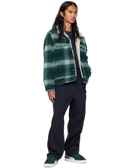 Levi's Green Plaid Type Iii Sherpa Trucker Jacket for men