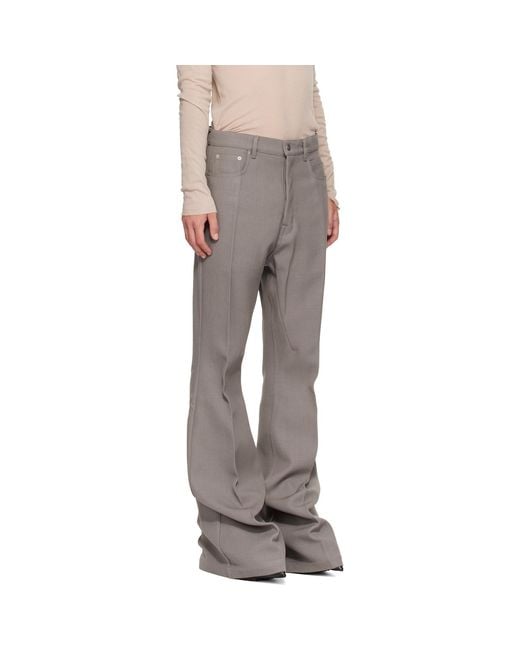 Rick Owens Gray Tower Bolan Bootcut Trousers for men