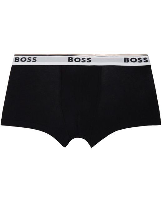 BOSS Three-Pack Logo Boxer Briefs in Black for Men