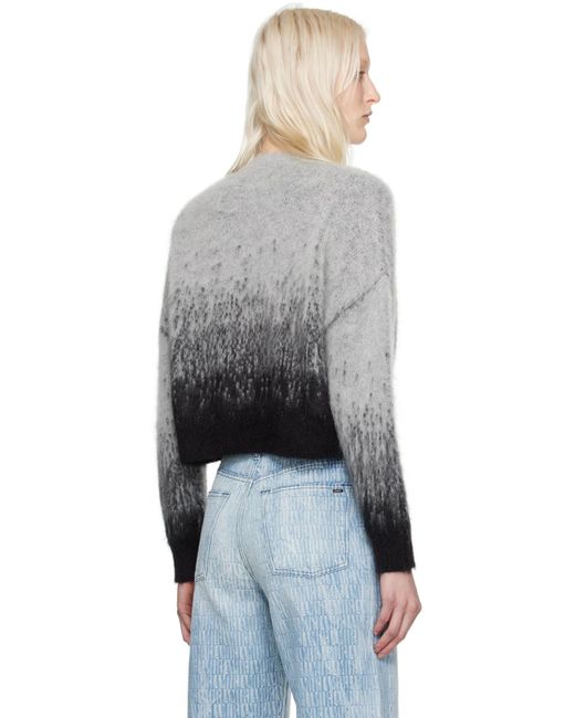Amiri Black Gray staggered Ombre Sweater