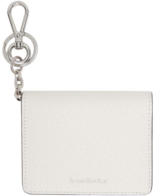Acne White Folded Leather Wallet for men