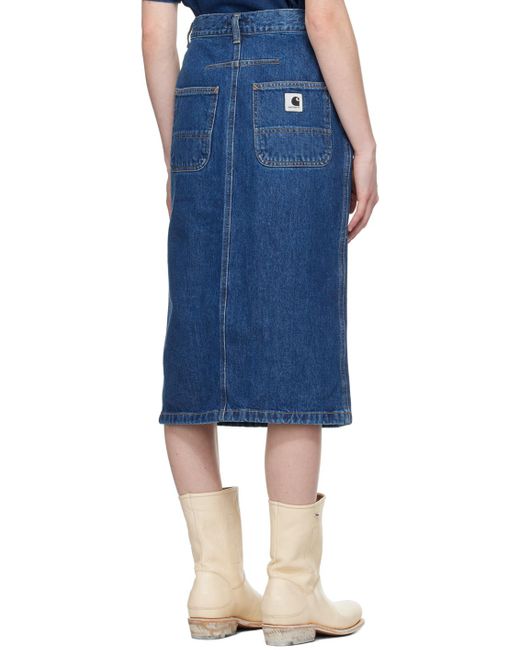 Carhartt Blue Colby Denim Midi Skirt