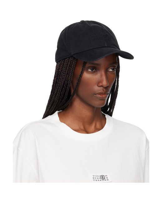 MM6 by Maison Margiela White Embroidered Logo Cap