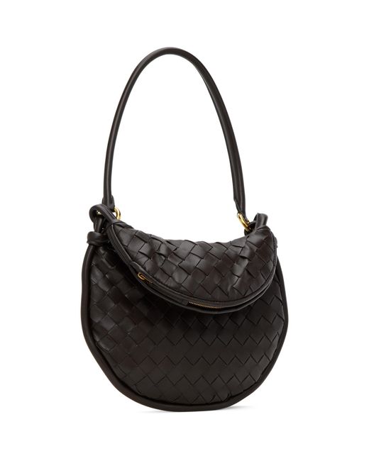Bottega Veneta Black Brown Small Gemelli Shoulder Bag