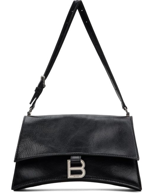 Petit sac à bandoulière crush noir Balenciaga en coloris Black