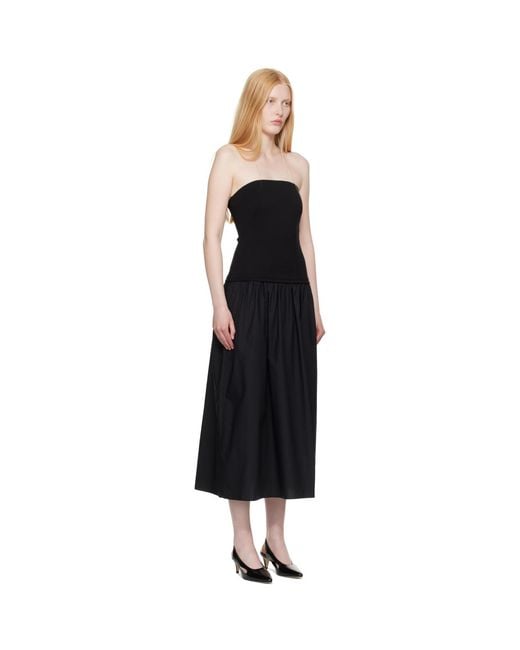 Rag & Bone Black Irina Mixed-Media Midi Dress