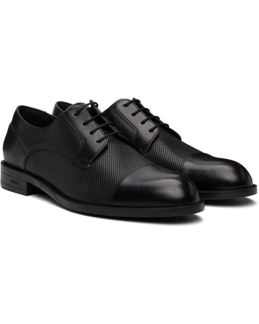 Boss Black Cap-toe Leather Derbys for men