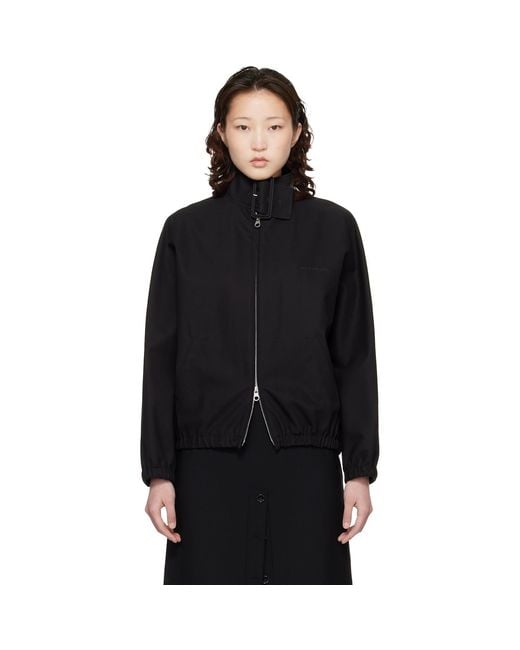 Courreges Black Buckle Zipped Bomber Jacket