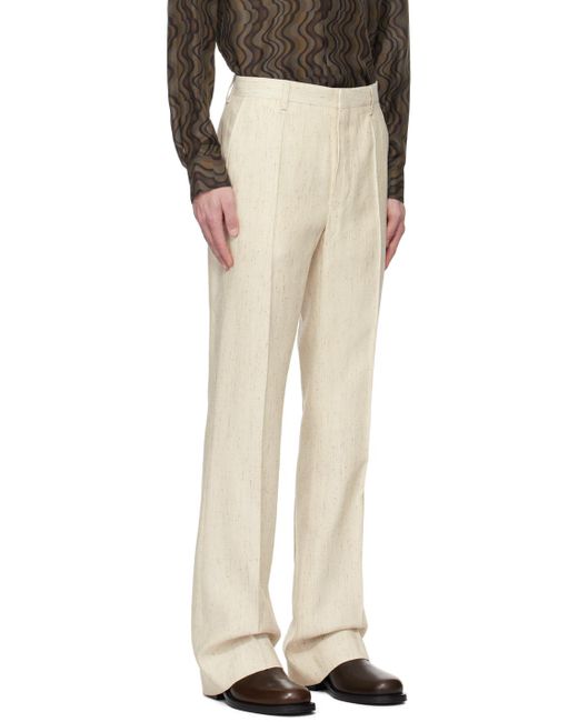 Dries Van Noten Multicolor Off-white Flared Trousers for men
