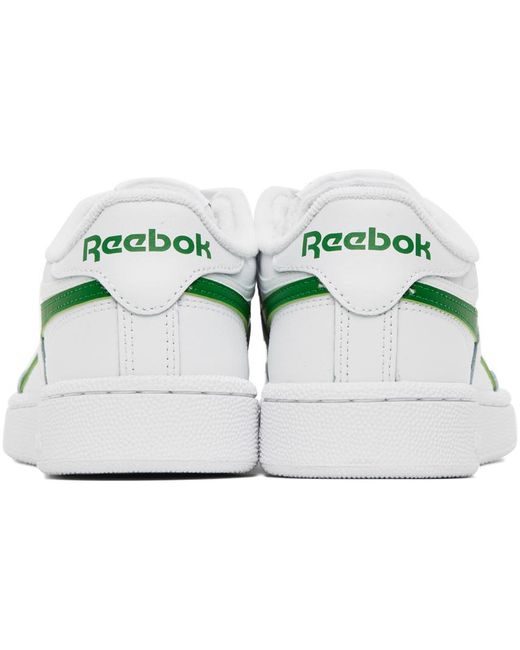 Reebok Black White & Green Club C Revenge Sneakers