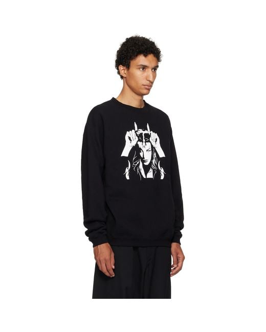 Y's for men Black Graphic Sweatshirt for men