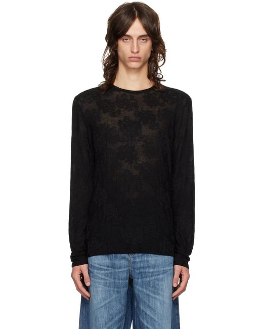 Our Legacy Black Regular Long Sleeve T-Shirt for men