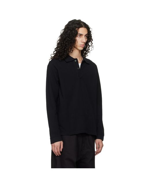 Studio Nicholson Black Ozero Jersey Polo for men