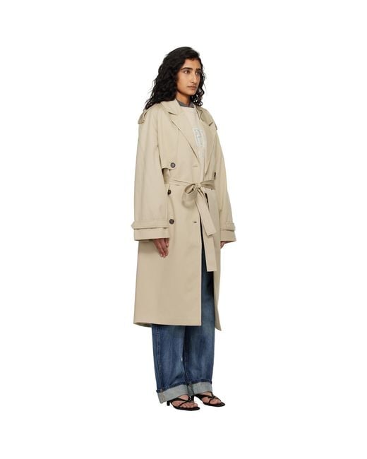 Anine Bing Blue Taupe Rickie Maxi Trench Coat