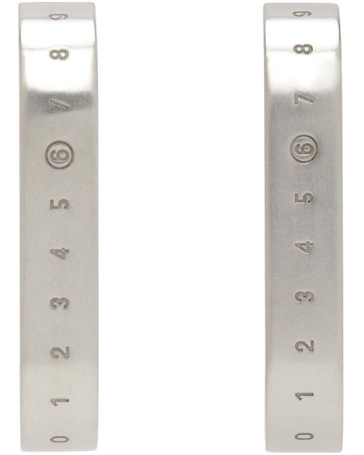 メンズ MM6 by Maison Martin Margiela シルバー ブラス ピアス White