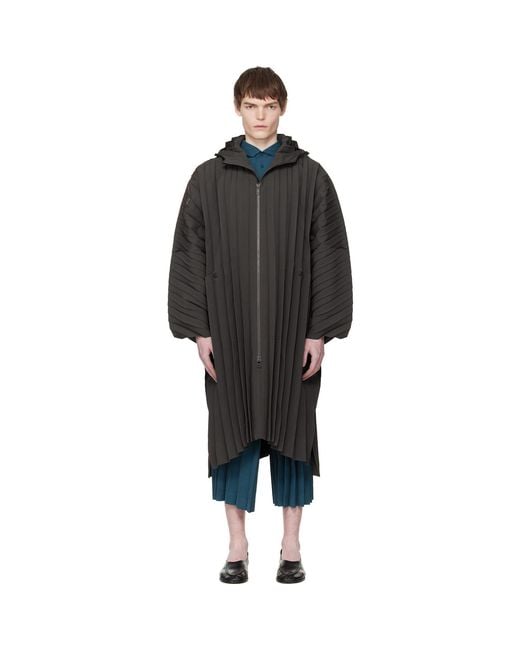 Homme Plissé Issey Miyake Black Edge Light February Coat for men