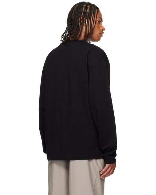 Lemaire Black Boxy Long Sleeve T-Shirt for men