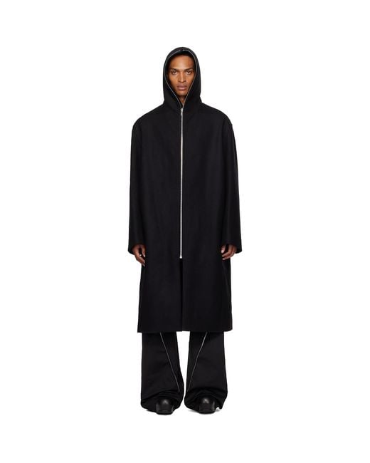 Rick Owens Black Concordians Mac Coat for men