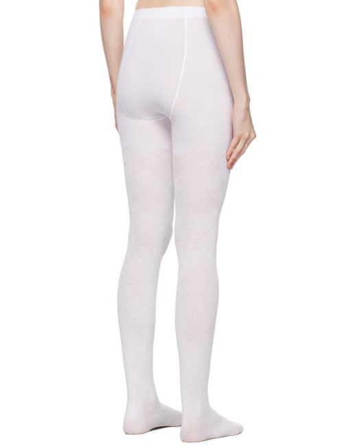 OPEN YY White Argyle Cotton Tights