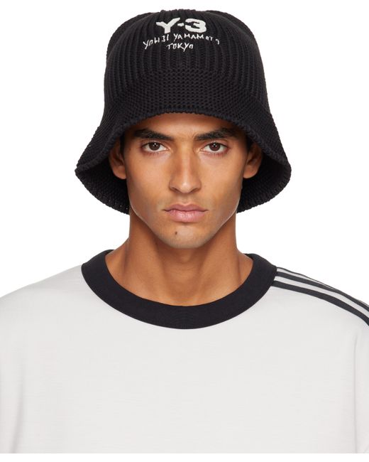 Y-3 Heritage Knit Bucket Hat in Black for Men | Lyst