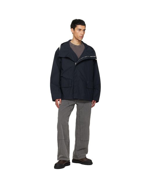 Nanamica Blue Hooded Deck Jacket for men