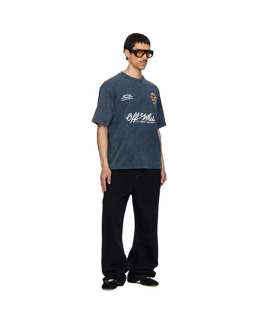 Off-White c/o Virgil Abloh Blue Sporty 4 Skate T-Shirt for men