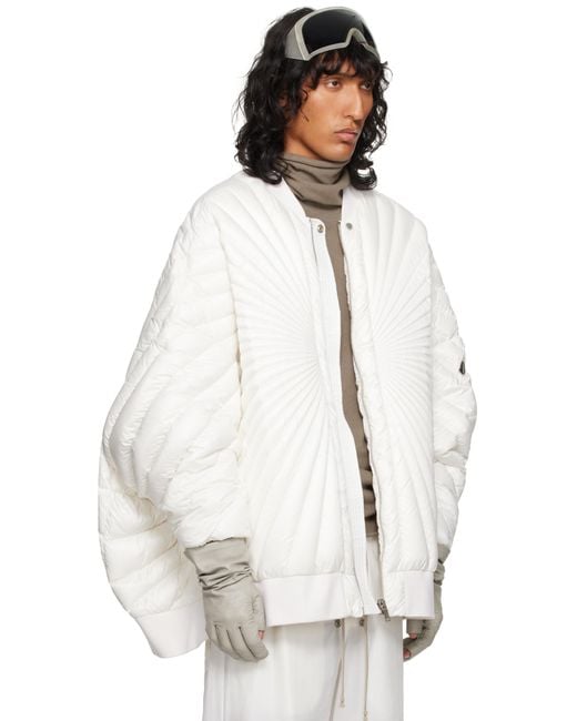 メンズ Rick Owens Moncler + オフホワイト Radiance Peter ボンバージャケット White