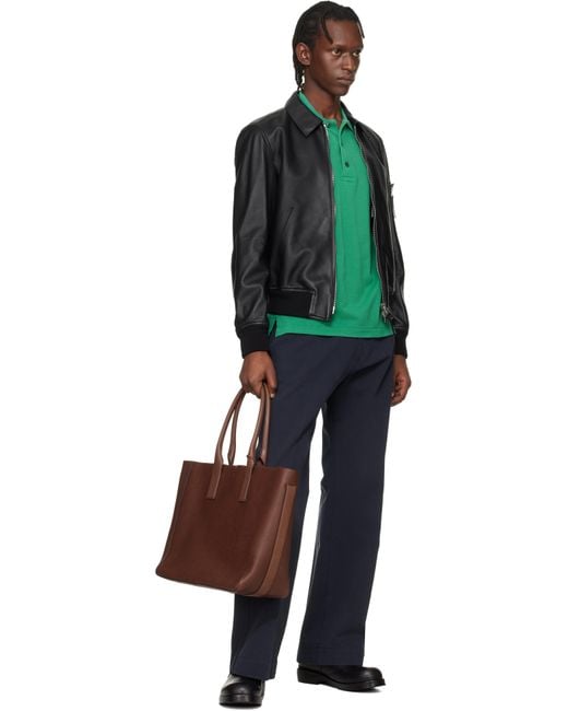 Tom Ford Brown Grain Leather T-Line East-West Tote for men