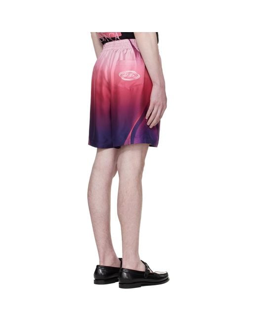Casablanca Red Gradient Silk Shorts for men