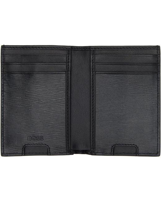 Boss Black Vertical Bifold Card Holder for men