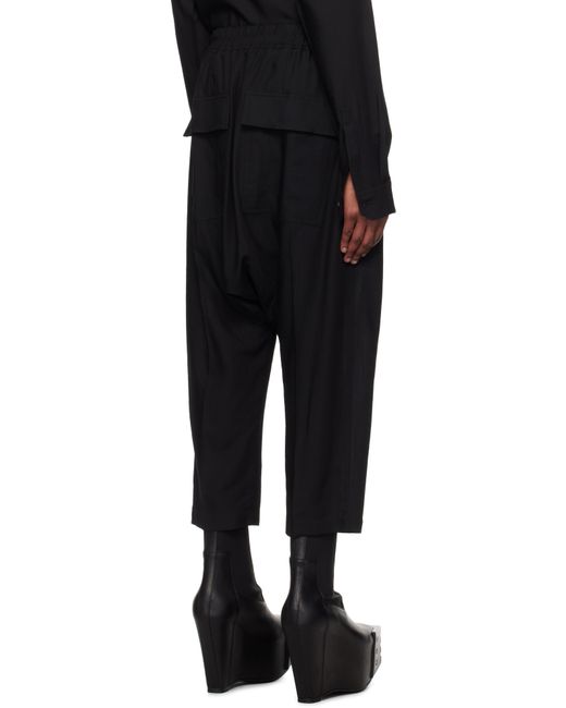 メンズ Rick Owens ブラック Hollywood ドローストリング クロップド