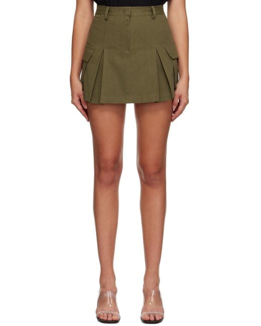 Frankie Shop Green Audrey Cargo Miniskirt