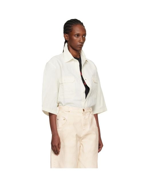 Willy Chavarria Natural Off- S/S Corcoran Shirt
