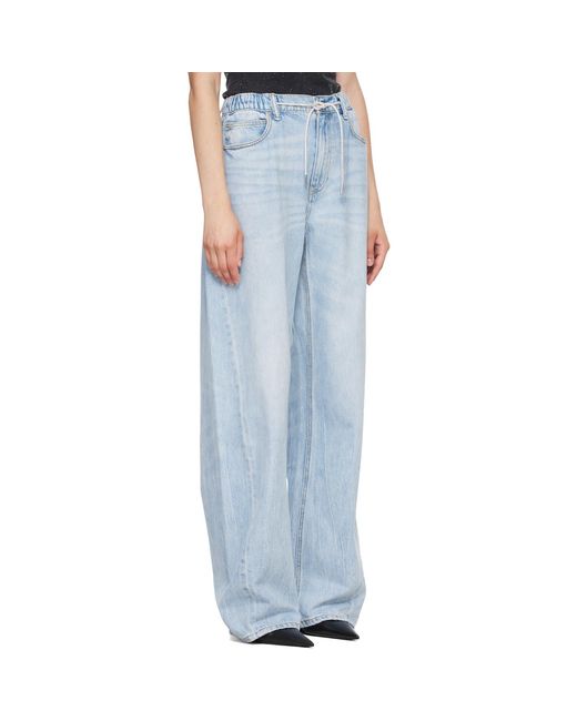 Alexander Wang Blue Balloon Jogger Rhinestone Drawcord Jeans