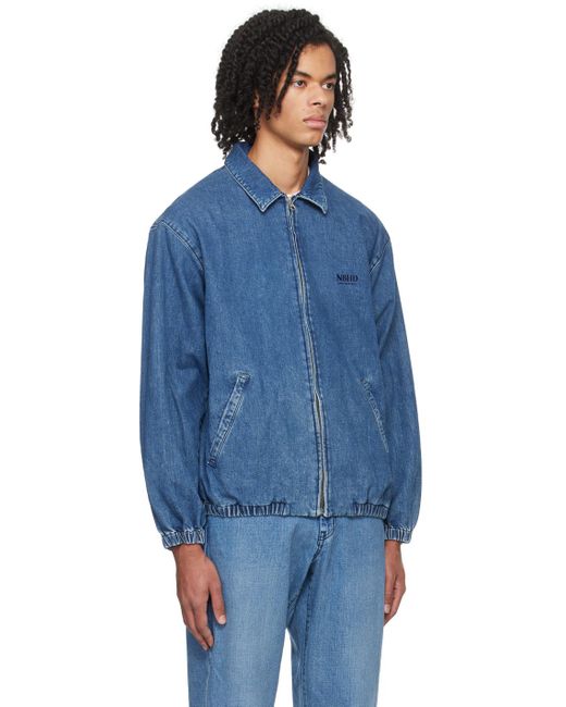 Neighborhood Blue Zip Denim Jacket for men