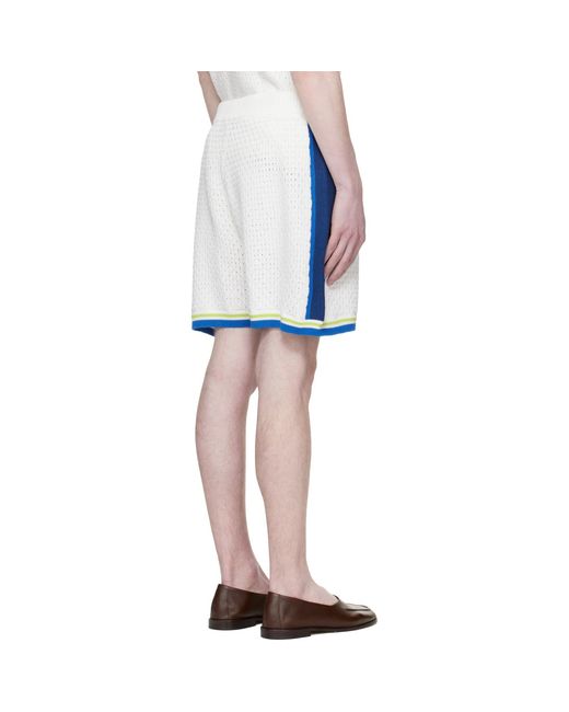 Casablanca White Off- Crochet Shorts for men