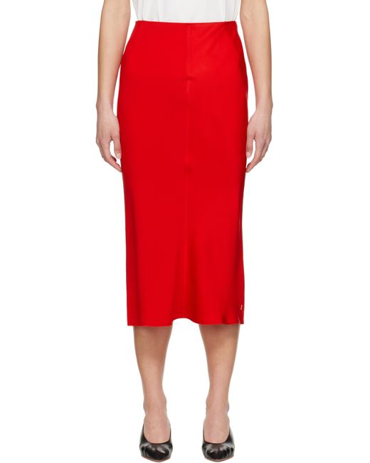 AMI レッド ストレート ミディアムスカート Red