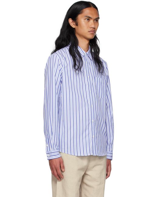 A.P.C. . Blue & White Clément Shirt for men