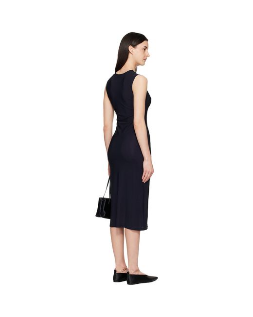 Jil Sander Blue Jersey Slip Midi Dress