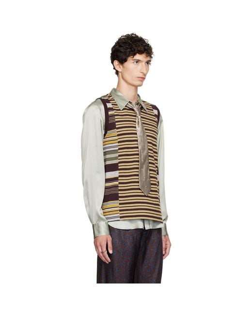 Dries Van Noten Multicolor Striped Cotton Tank Top for men