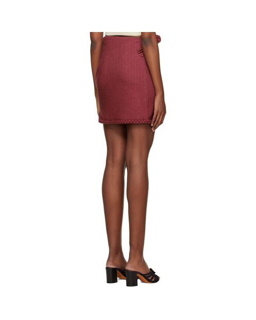 Helenamanzano Red Braided Miniskirt