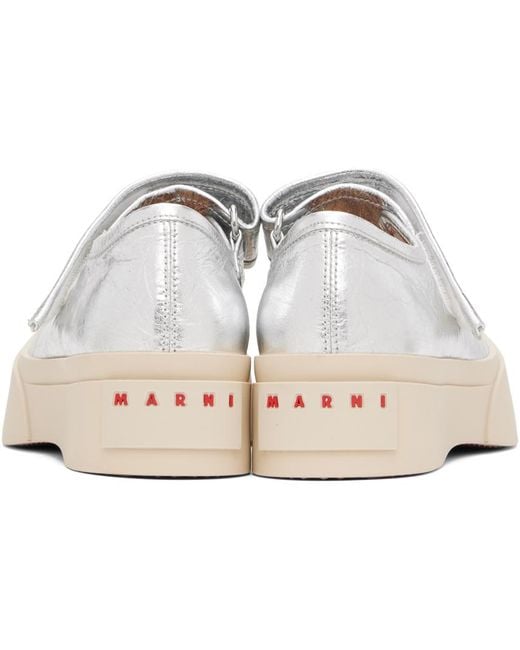 Marni Black Leather Mary Jane Sneakers