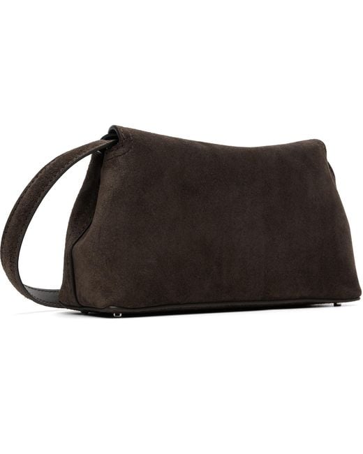 Totême Black T-Lock Suede Clutch