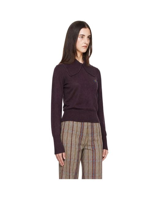 Vivienne Westwood Purple Tie Bea Long Sleeve Polo