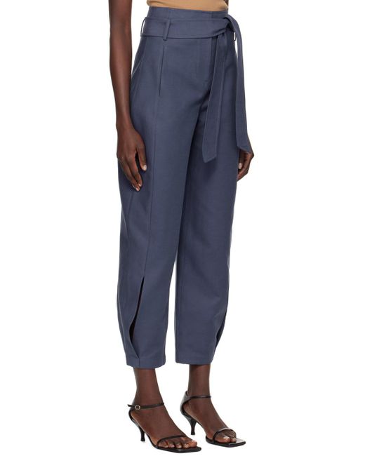 RECTO. Blue Curved Shape Trousers
